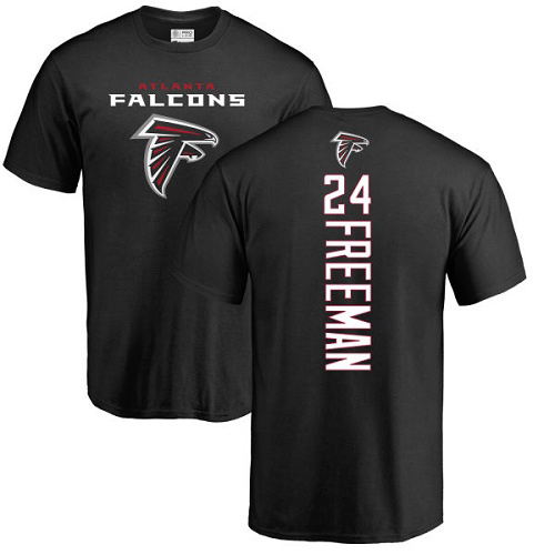 Atlanta Falcons Men Black Devonta Freeman Backer NFL Football #24 T Shirt